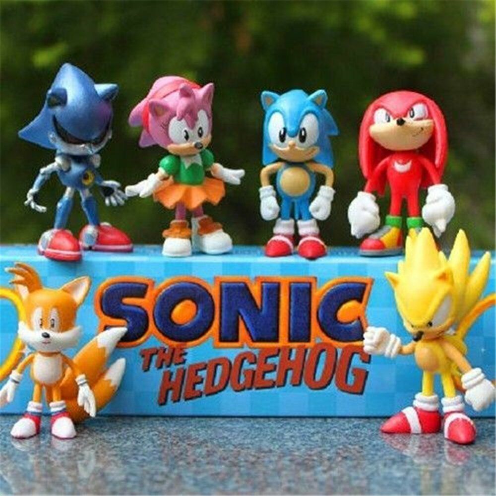 NEW Sonic The Hedgehog 6 Pcs Character Display Action Figures Toy 